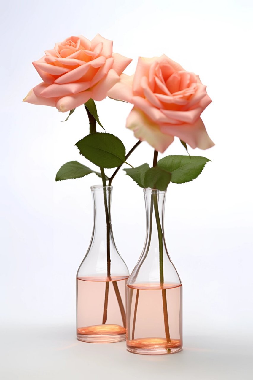 绘画素材千集分享丨玻璃花瓶·玫瑰花  绘画素材千集分享:精致玻璃