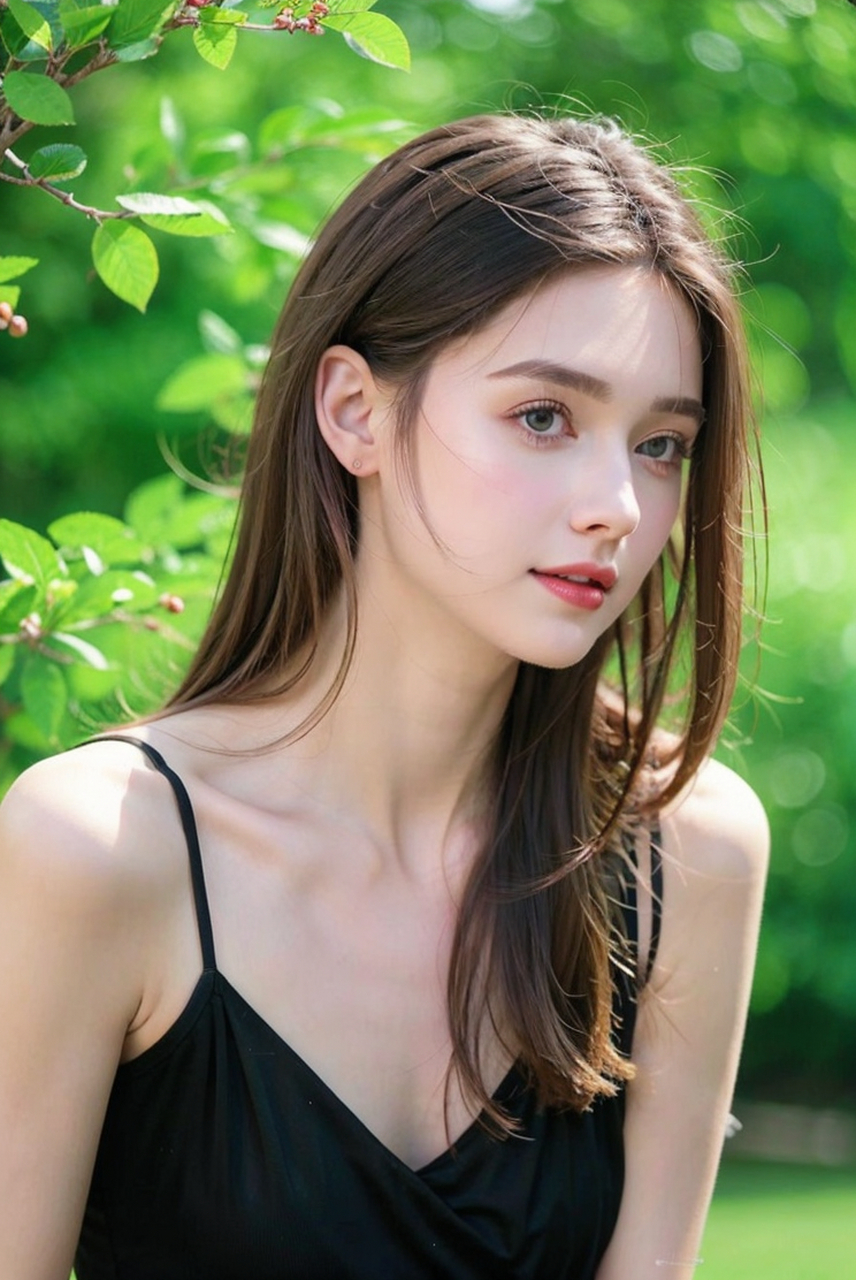 气质欧美女神性感吊带长裙写真,户外美少女高清壁纸#美女# #街拍美女