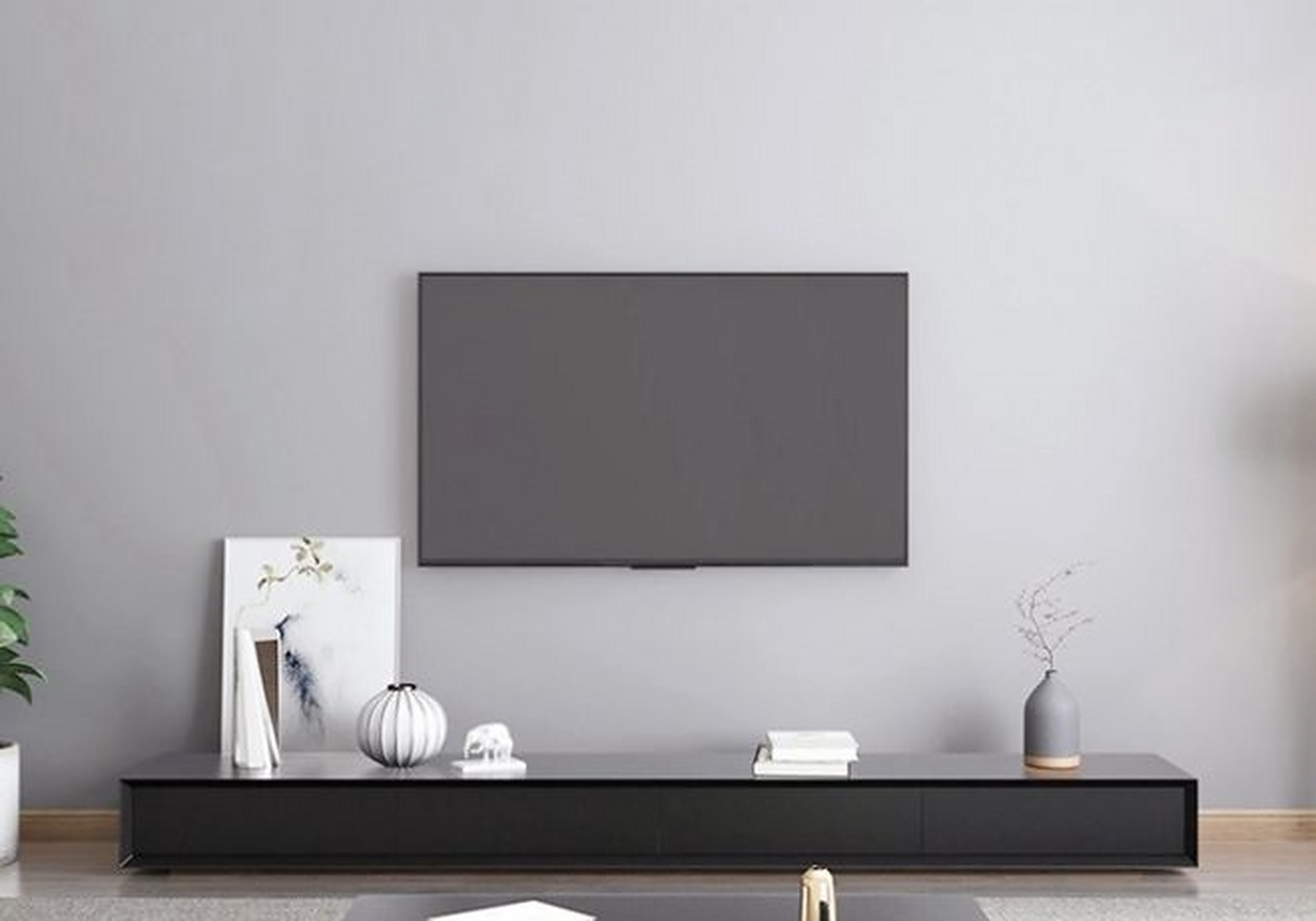 简单的电视墙也能装出高档次,不局限于收纳,按喜好装修吧!