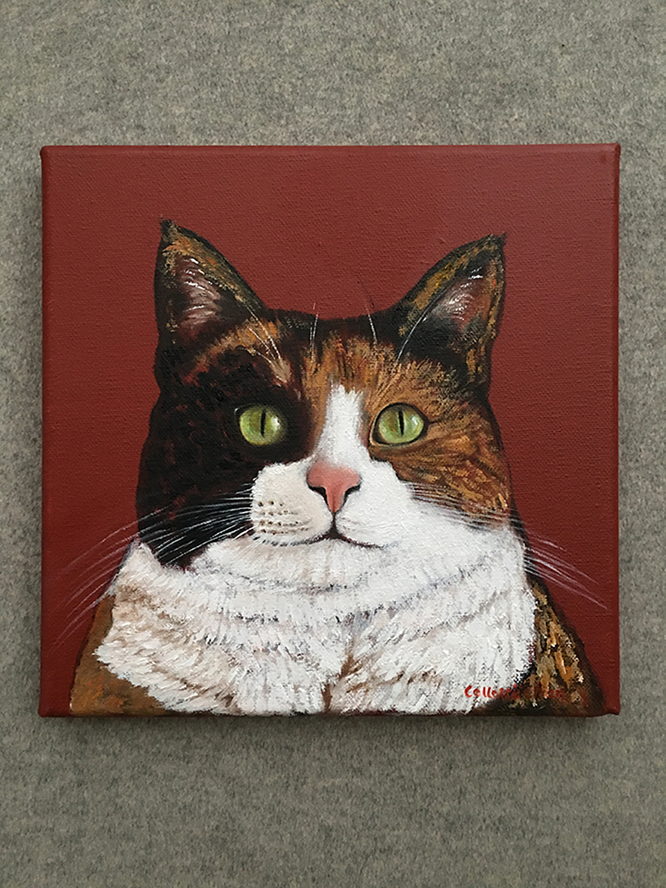 一幅玳瑁猫或三花猫的油画  #油画# #画猫# #手绘# #宠物油画定制