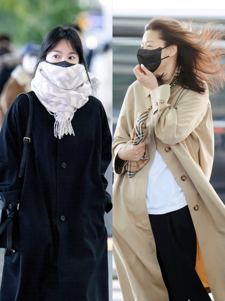 全智贤宋慧乔机场出发私服～ 全智贤宋慧乔今日米兰时装周机场出发
