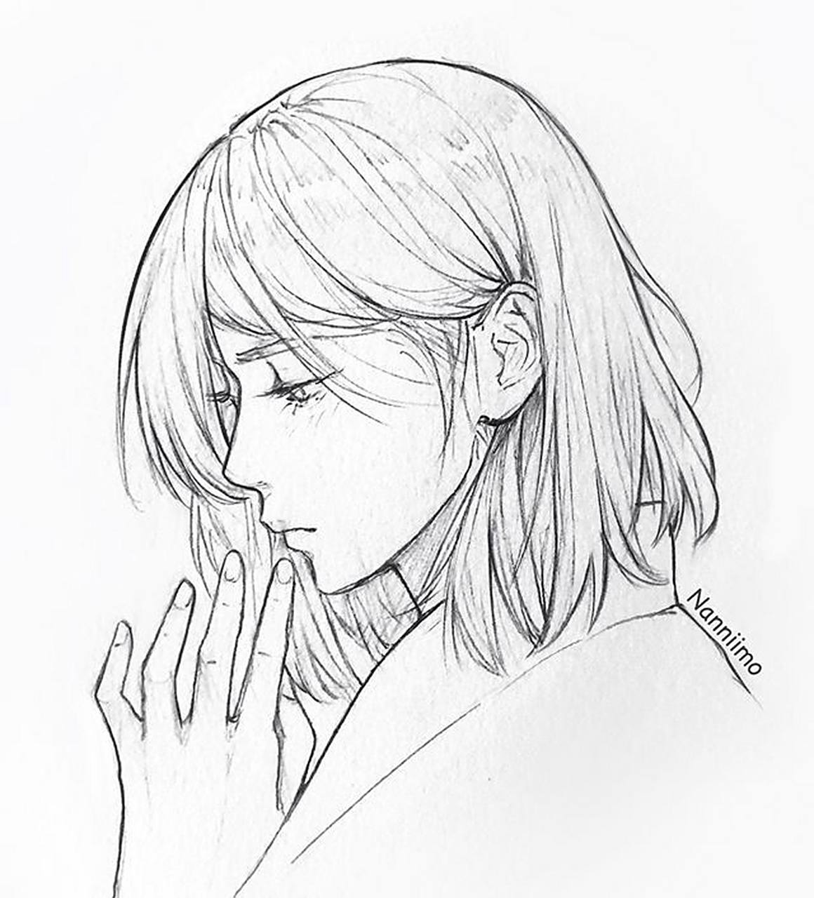 速写头像线稿素材 ins:nanniimo