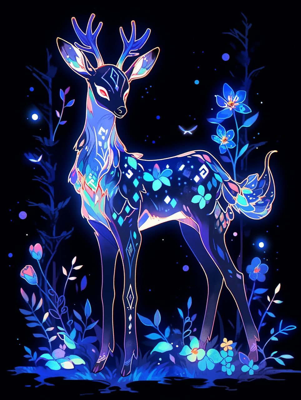 梅花鹿,科幻世界的梅花鹿#全民ai创作节