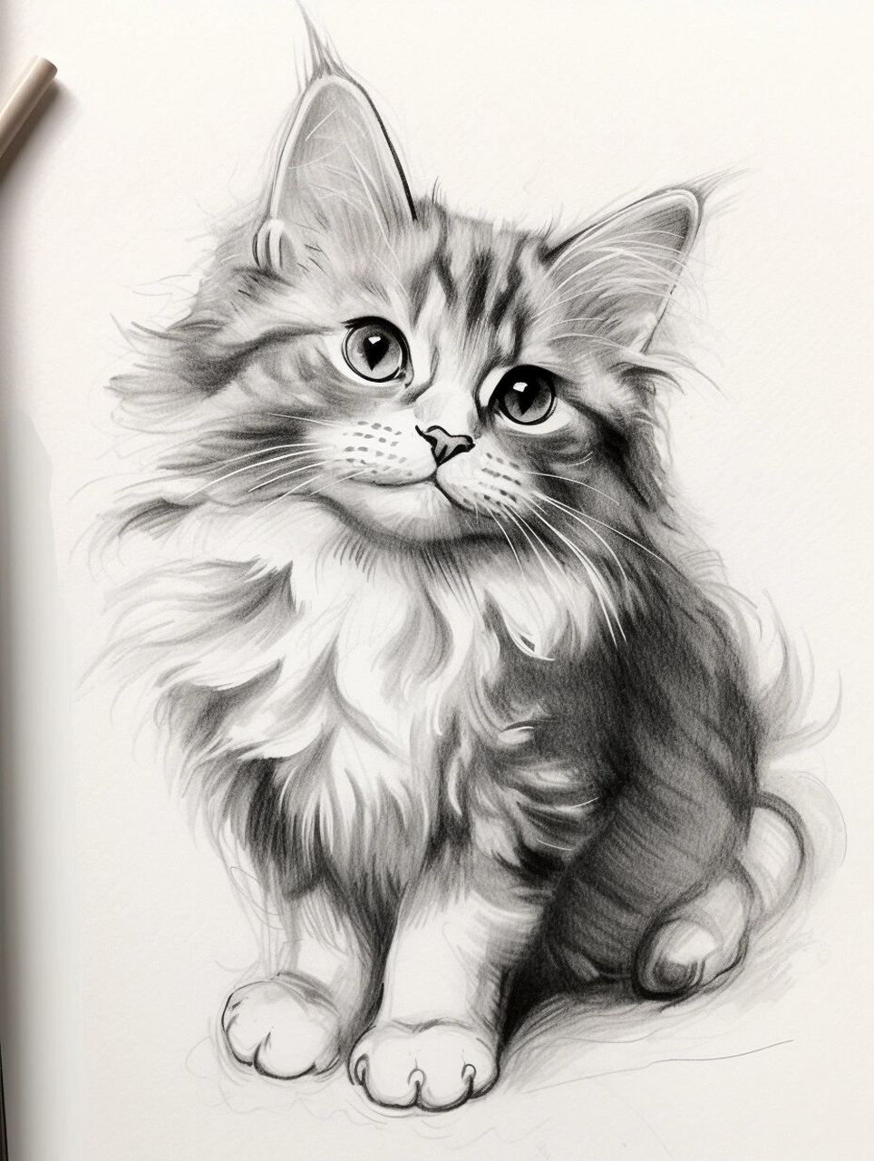 绘画素材1000更～猫咪素材 素描图 画得好棒呀,好逼真!