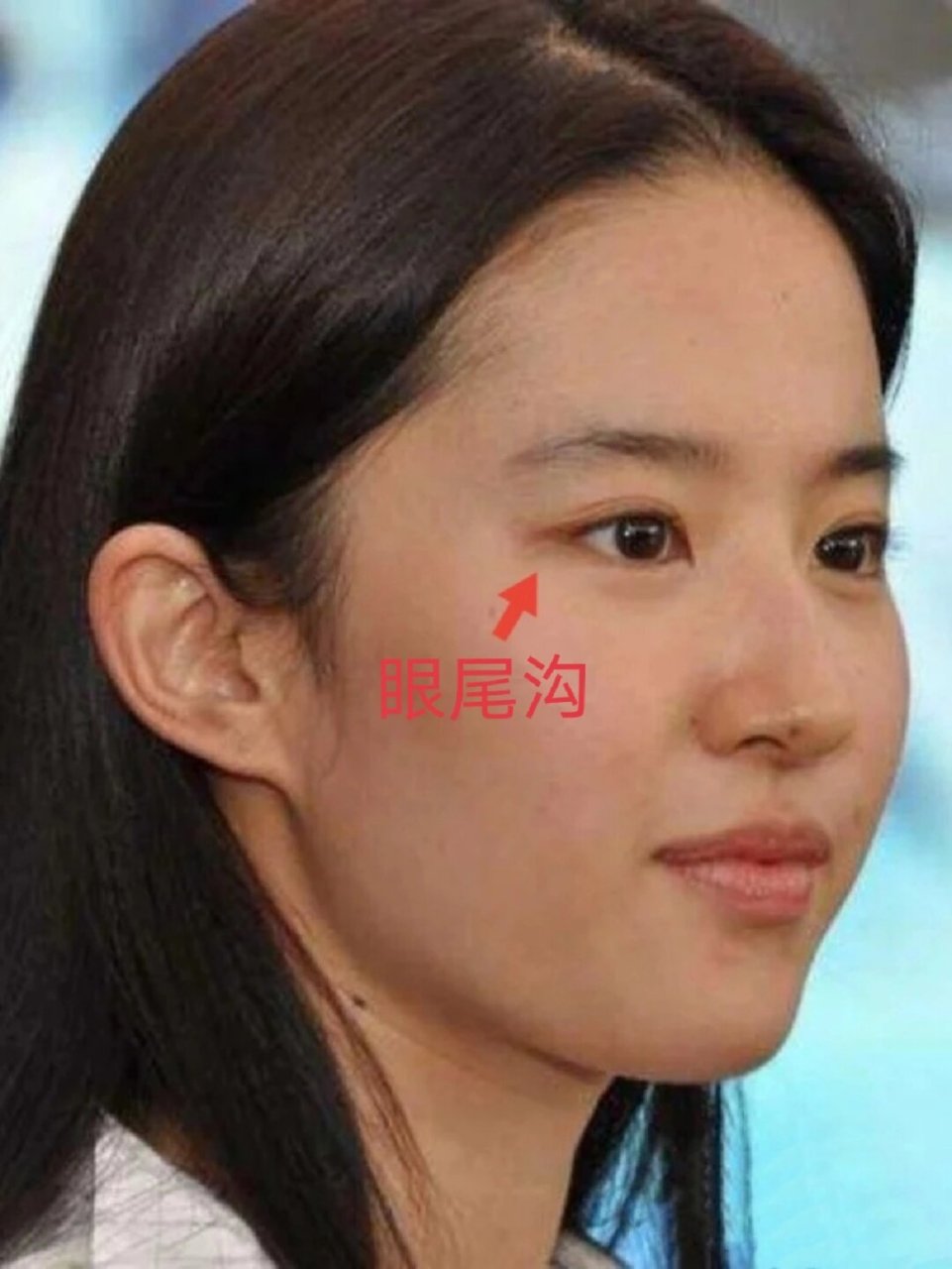 刘亦菲竟然有眼尾沟!