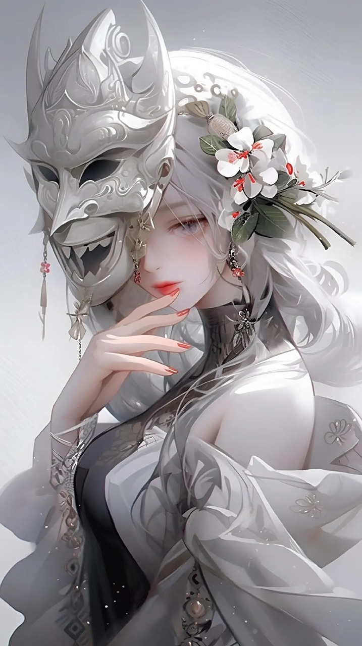 精美插画女生高清壁纸|暗丧系鬼面篇 676767