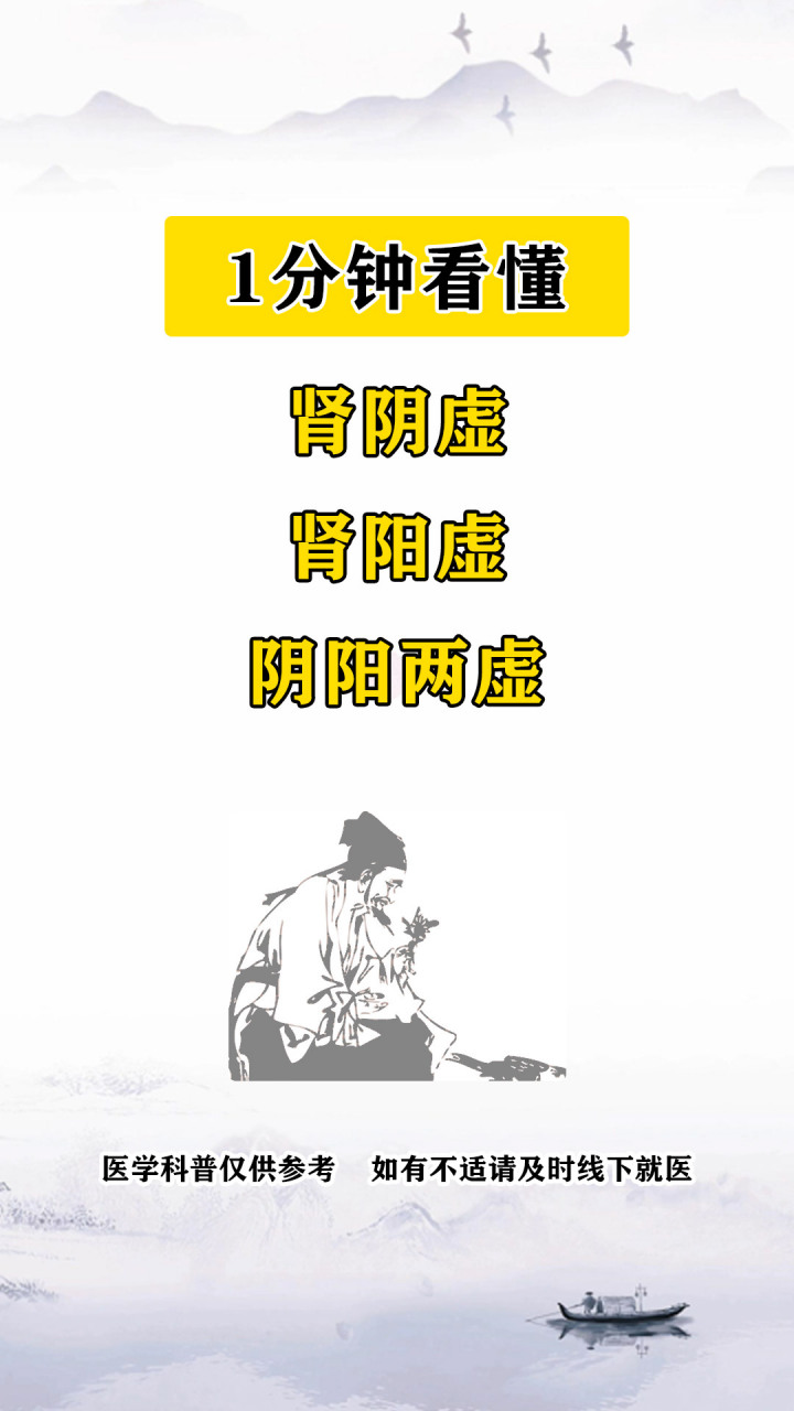 1分钟看懂肾阴虚,肾阳虚,阴阳两虚.看一看你虚不虚,是哪种虚?