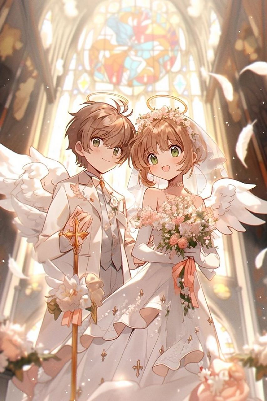 魔卡少女樱  婚纱版狼樱[心] #动漫cp