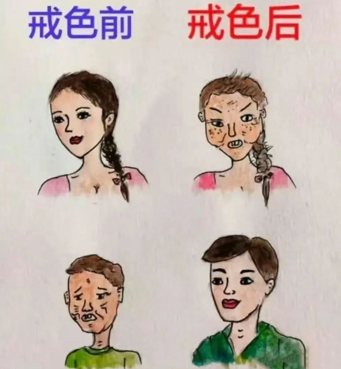 女生戒色后  vs  男生戒色后