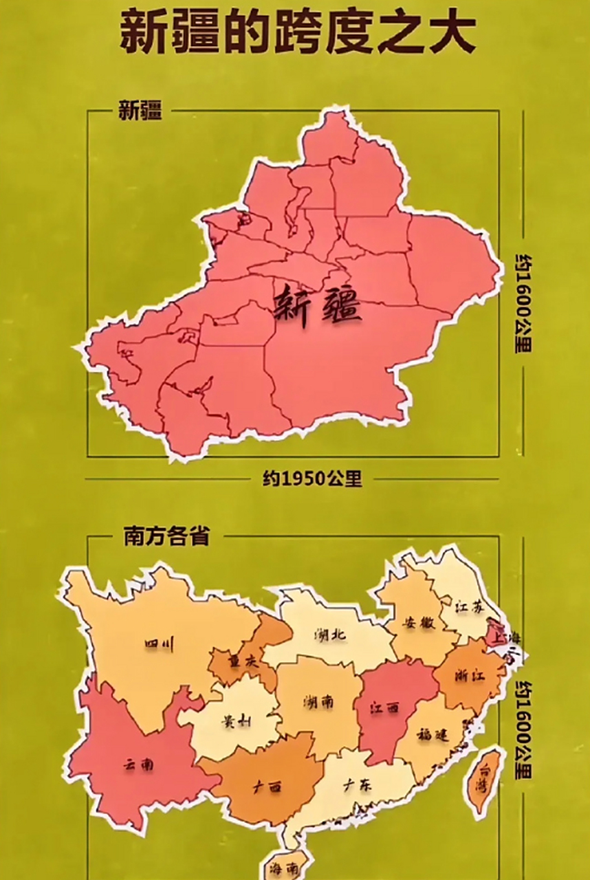 新疆到底有多大?这幅图一看你就明白了!