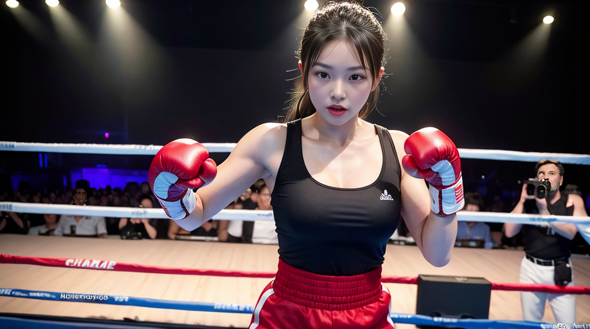 ai美女-活力满满的拳击宝贝(2)#美女# #ai共创计划# #ai绘画