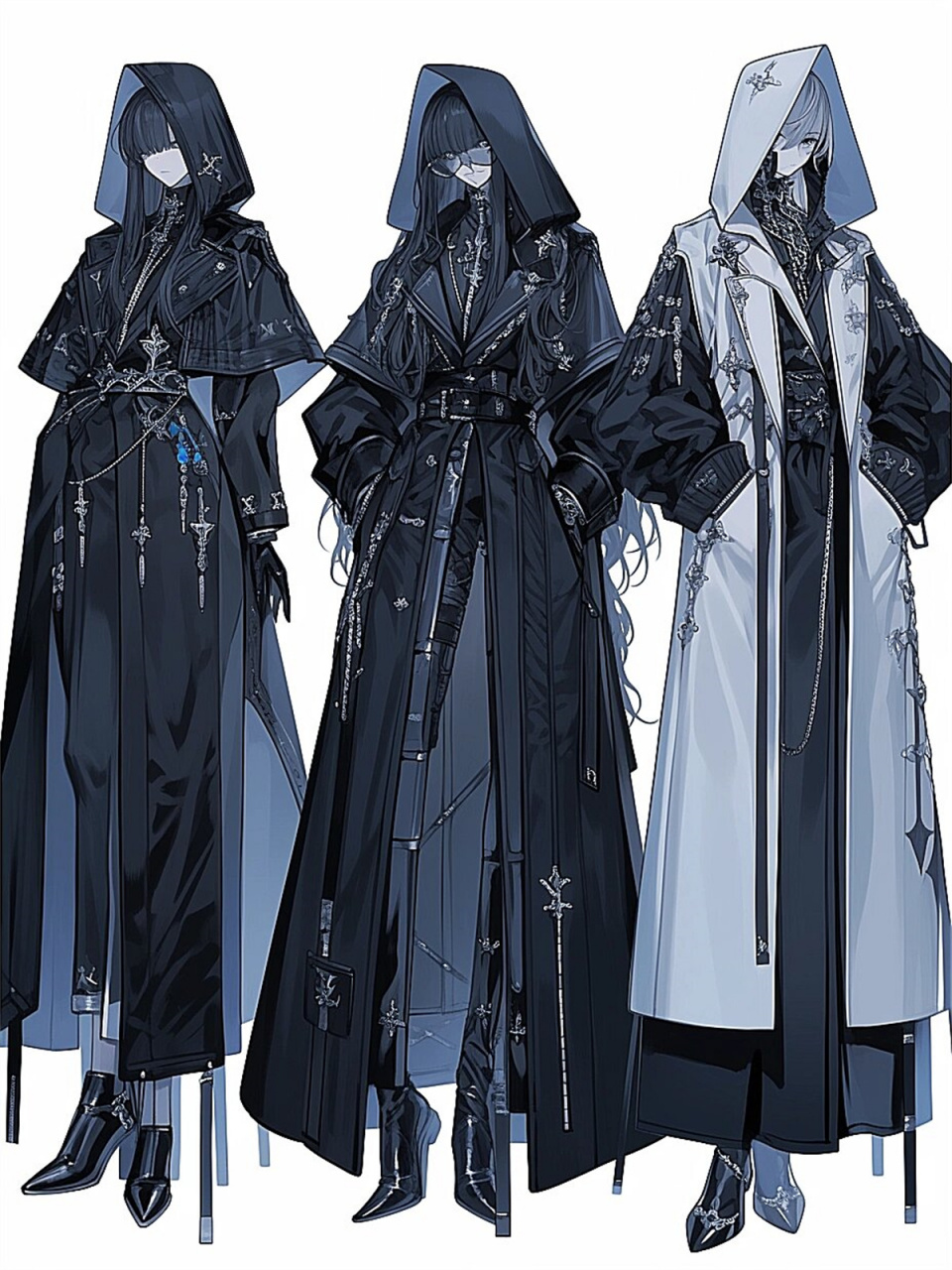 在这个系列中,我们展示了不同类型的神明职服,包括宽松型和紧身型等不