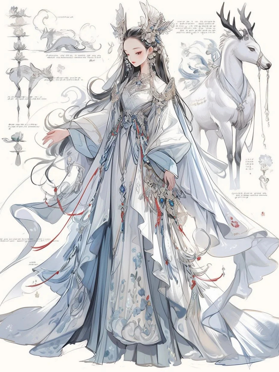 ai服装设计|国风《山海经》夫诸  中次三山贫山之首,曰敖岸之山,其阳