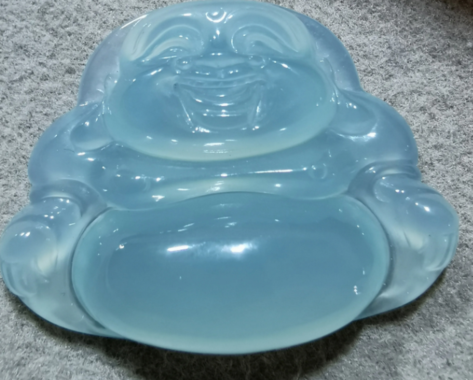 59**冰种天空蓝佛公,种老肉细冰透,饱满厚实32.6*24.9*8.1.