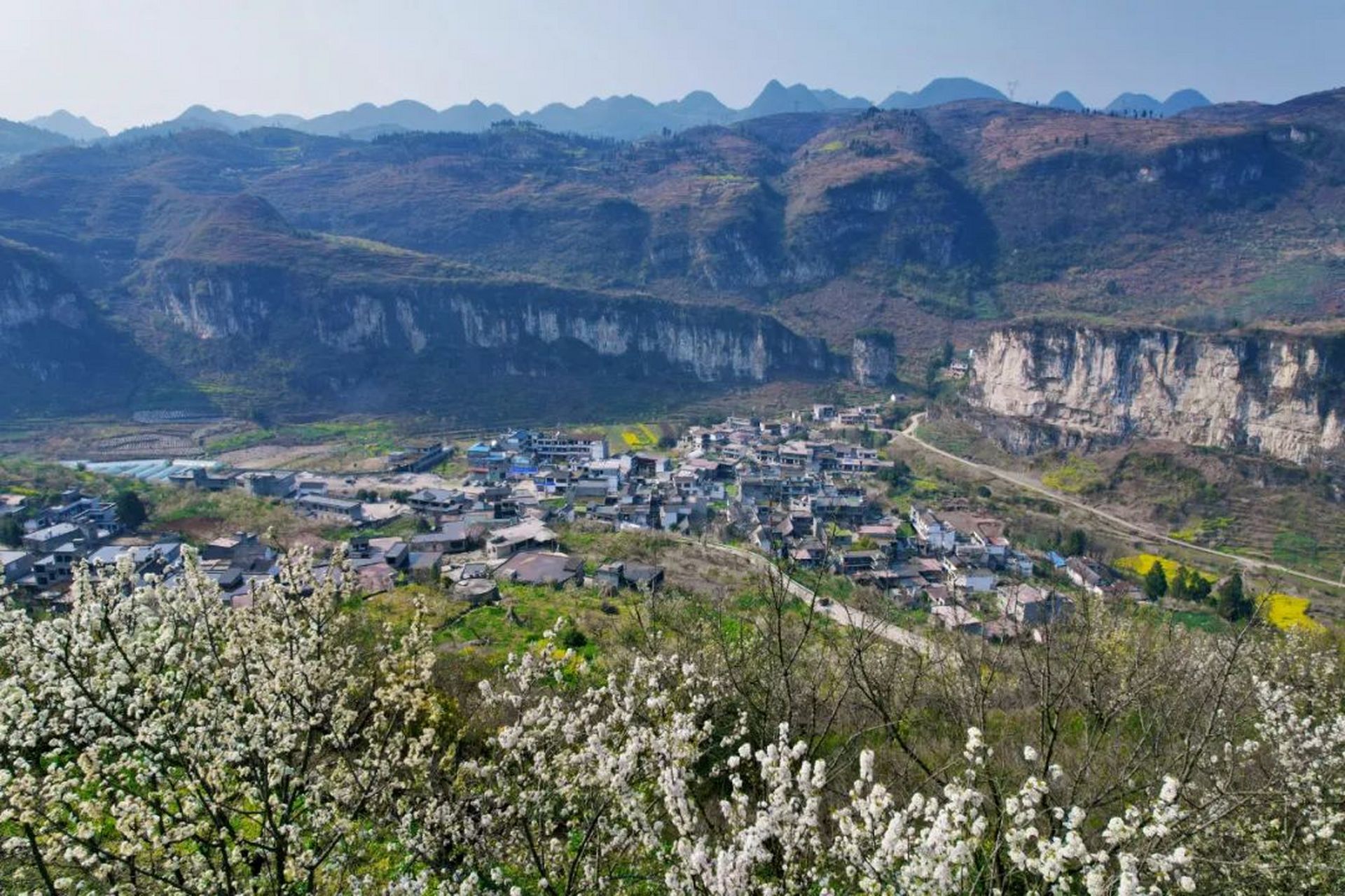 【春游毕节】凹河位于清镇与织金交界处,峡谷,河流加上樱桃花,近年来