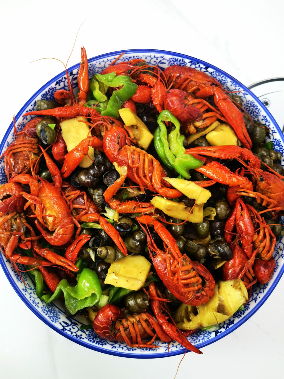 练练手,试下青椒春笋螺丝找虾,还行,没完全荒废.