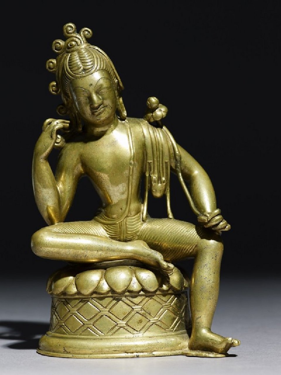 #文物# 分享一组金铜佛造像.  图一:14世纪尼泊尔香象菩萨立像 图二: