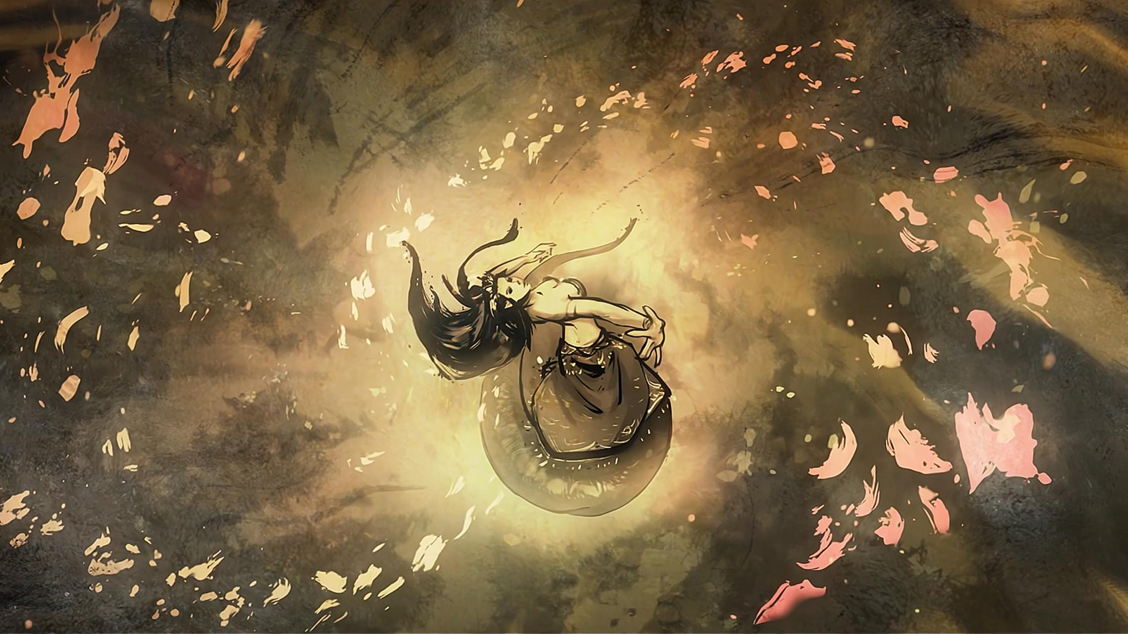 《斗破苍穹特别篇2:沙之澜歌》高清水墨画,美杜莎女王vs冰皇海波东