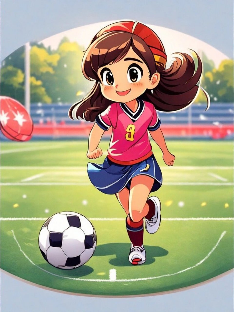 绘画素材 踢足球女孩  漫画人物,儿童画人物,动漫人物临摹图片分享