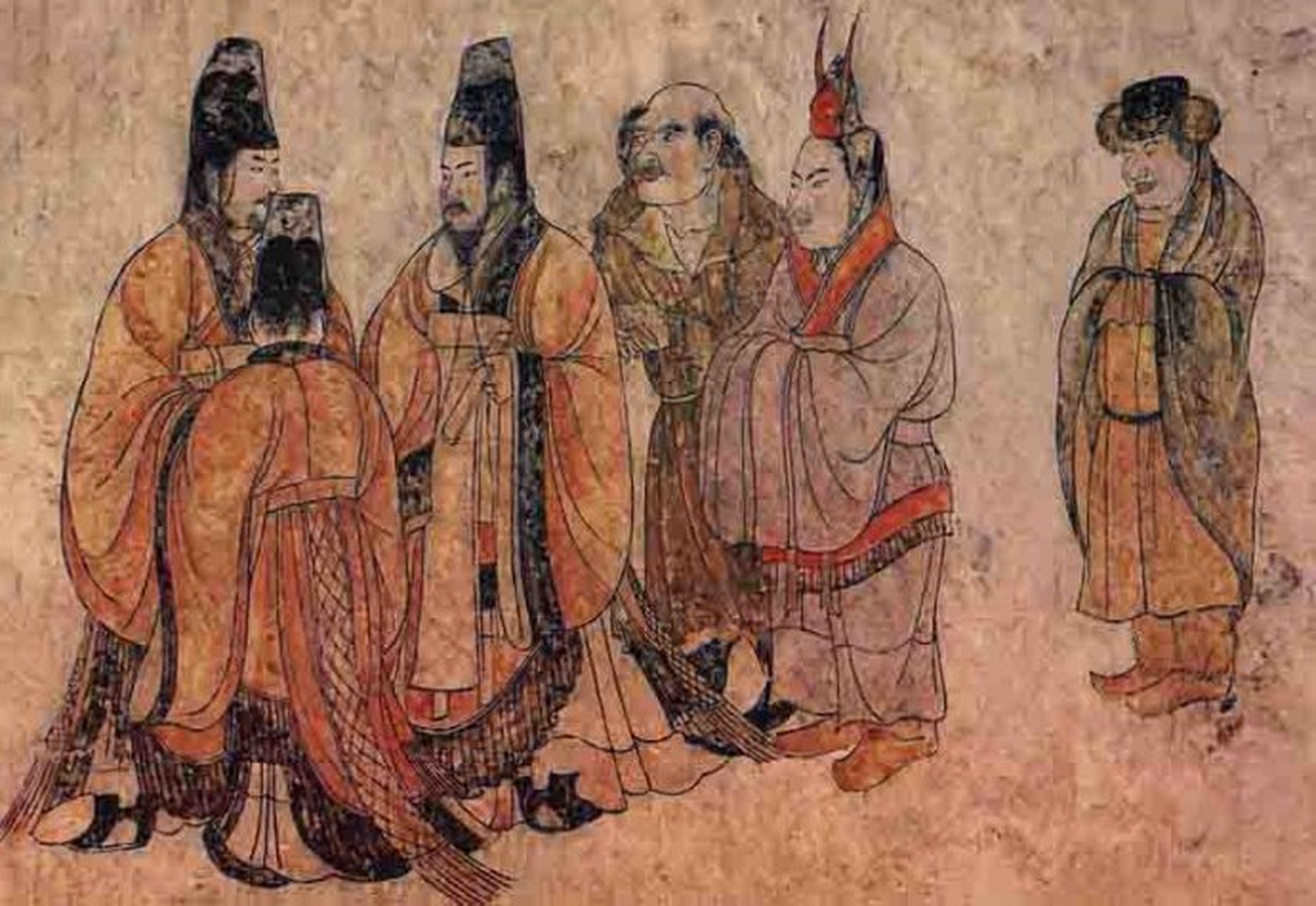 文物# 这是一组唐代章怀太子墓的壁画.