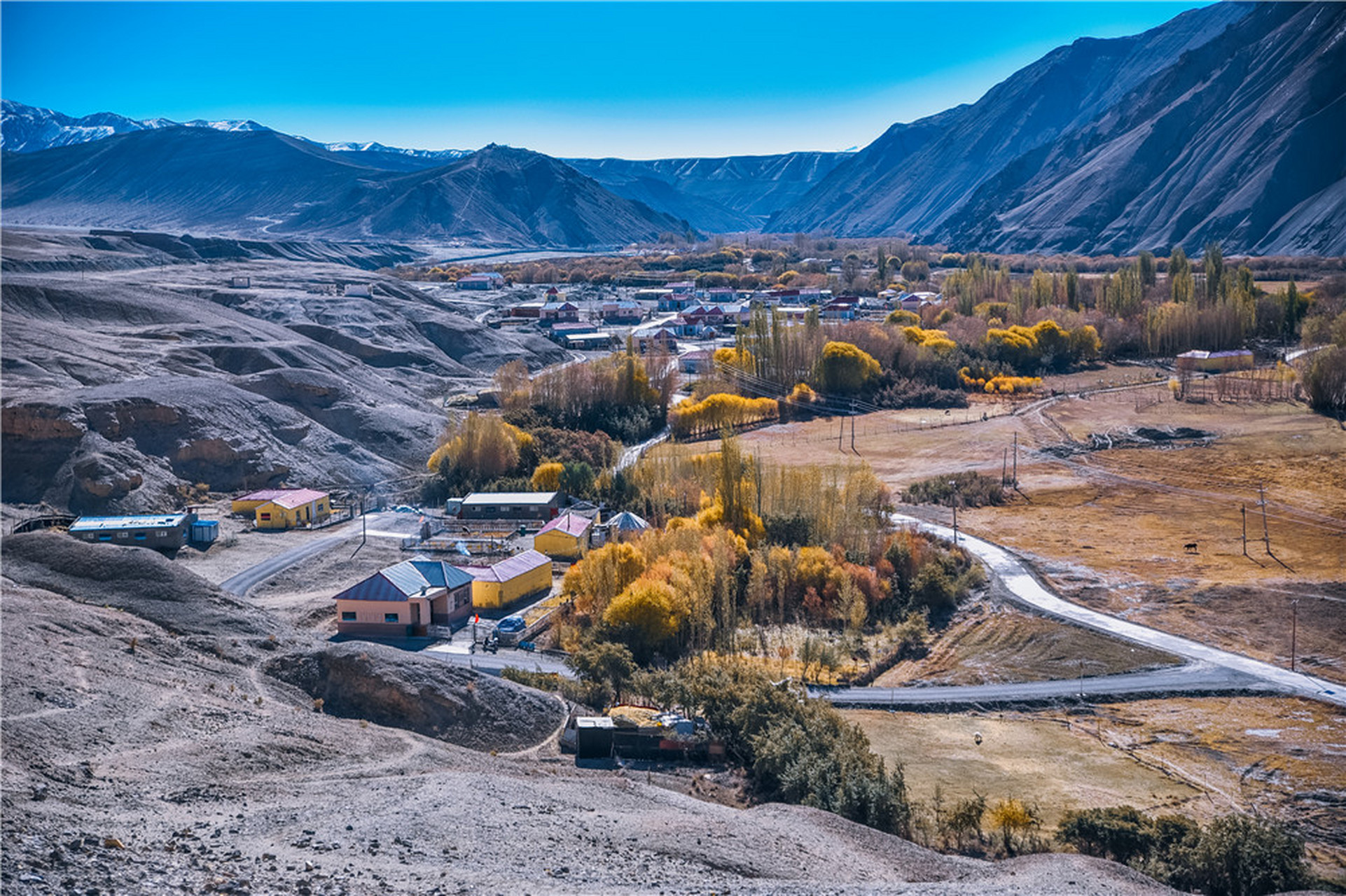 洋村,这里距离塔县也就只有55公里的距离,这里的海拔大约有3000米左右