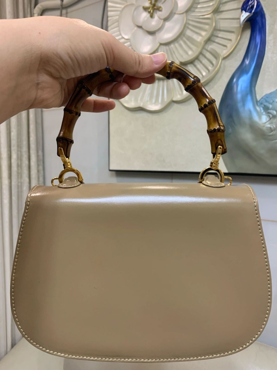 只是可惜今天22度#古驰经典竹节手袋