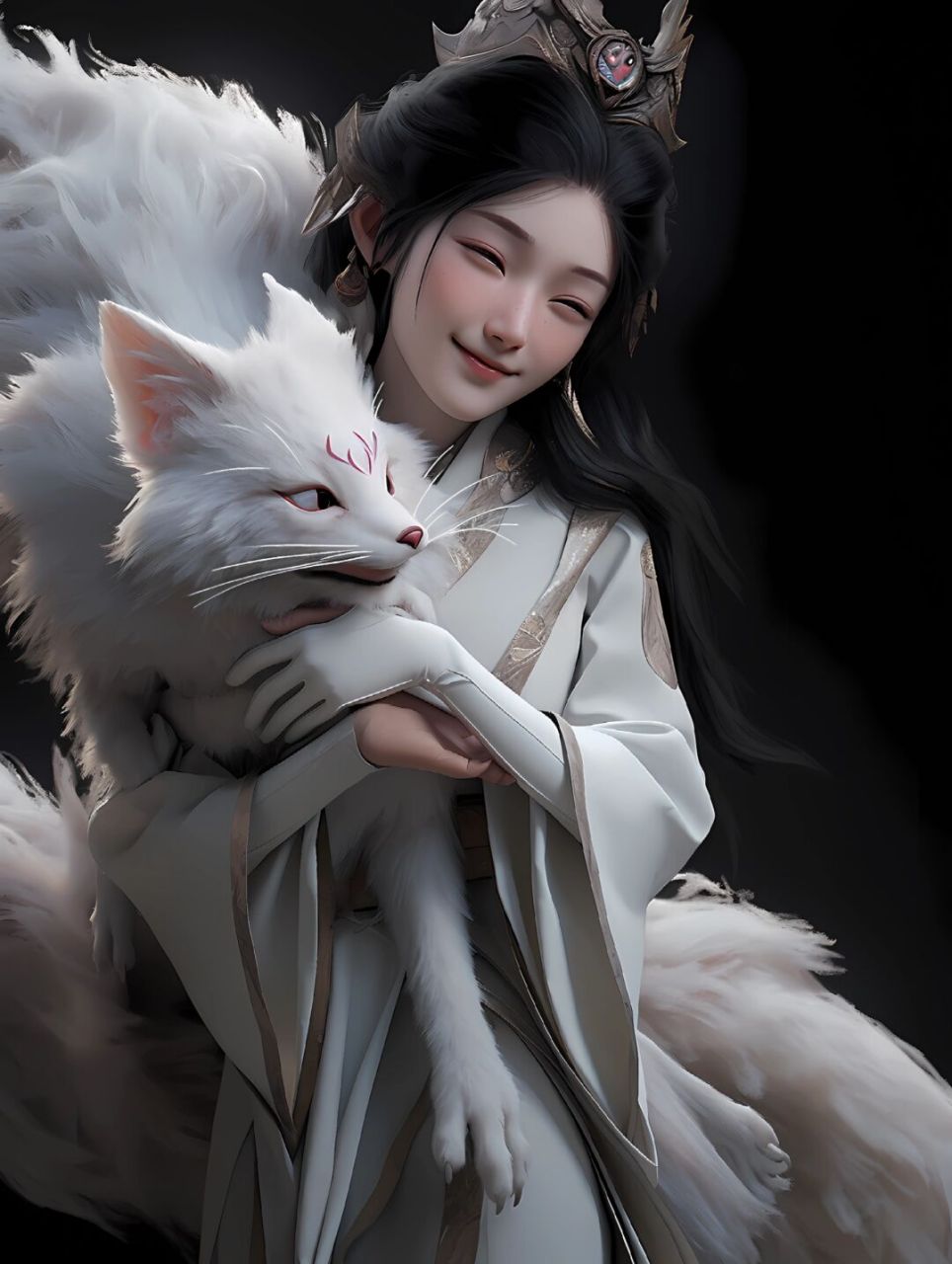 白狐仙的神秘魅力  当我们输入"白狐仙"这一关键词,ai绘画程序就可以