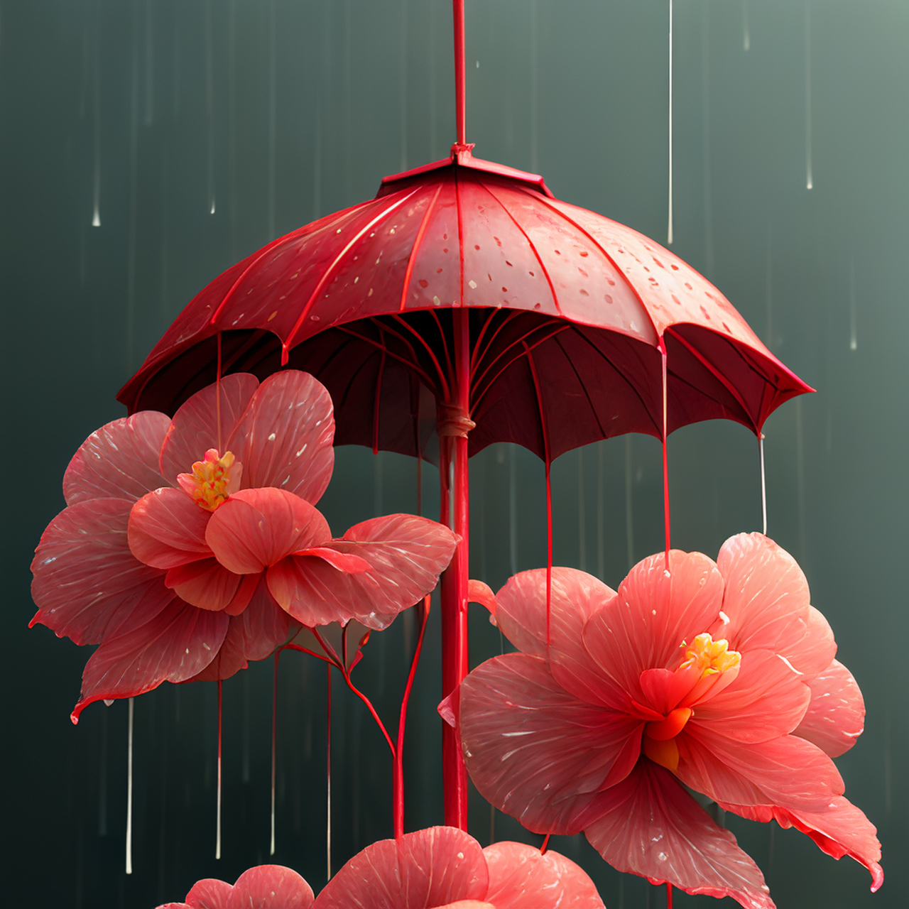 海棠带雨浅深红,共甜闲亭拂面风.明丽,明快,艺术#百度ai绘图黑科技