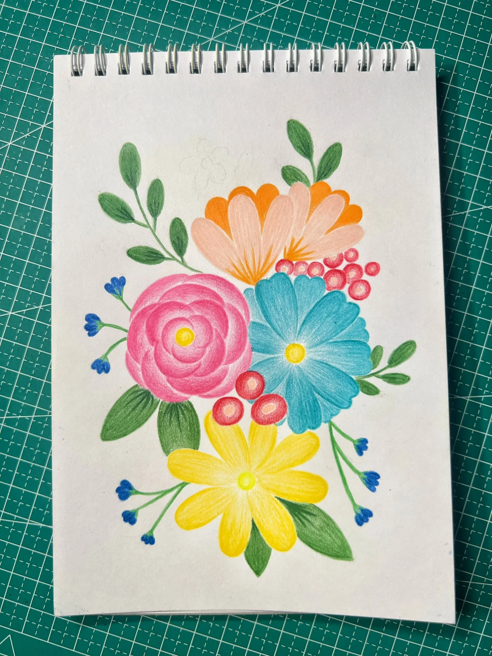 治愈系花束98|彩铅画