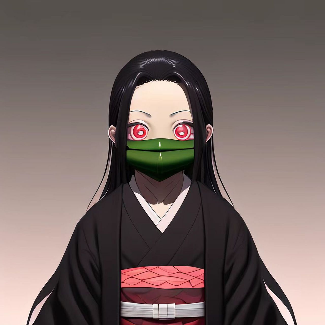 鬼化后的祢豆子.这咋直接把嘴封上了[汗] #百度ai绘图黑科技