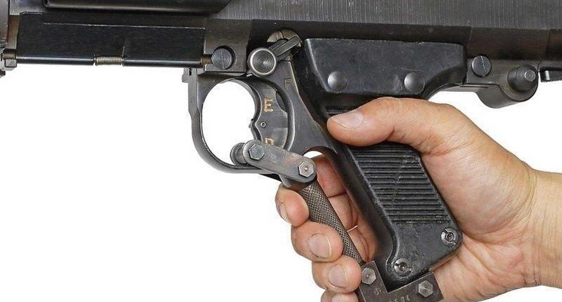 兵器影像# 二战德军mg-34机枪的冬季辅助扳机,寒冷条件下,不带手炭圹