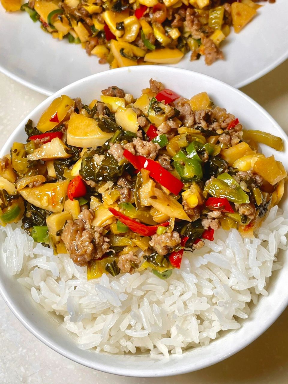 谁懂呀,春笋炒肉末酸菜,巨巨巨下饭!