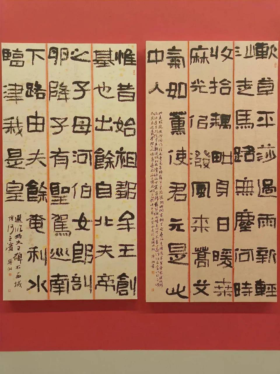 在创作《好大王碑》风格的书法作品时,有些人觉得,只要把字帖上的字