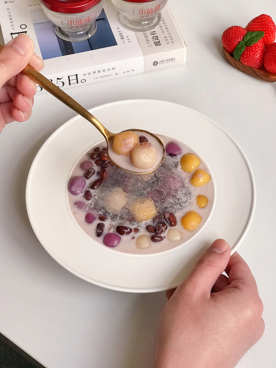 冬日养生甜品|奶香红豆丸子燕窝羹|补血养颜 比奶茶还好喝又健康的