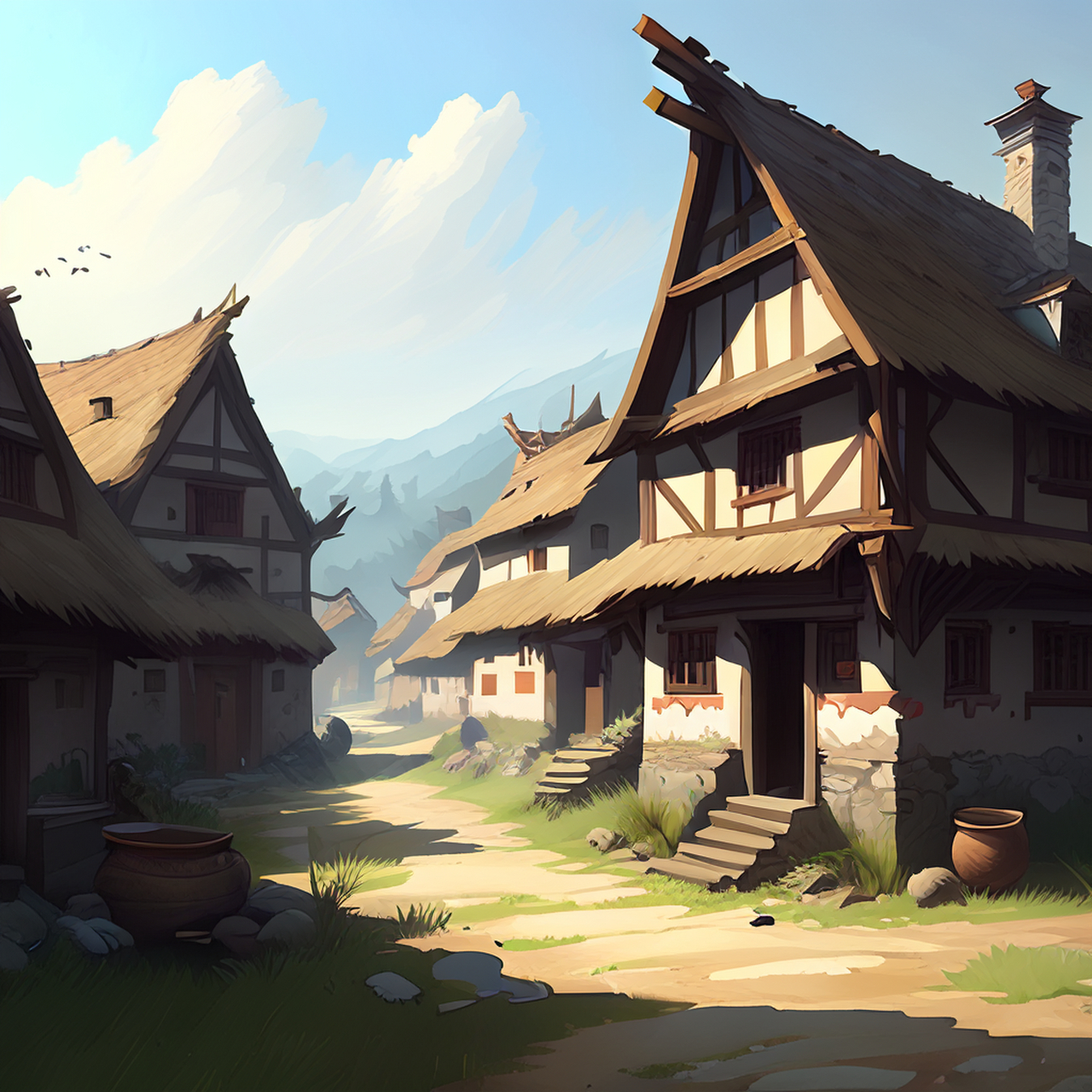 百度ai绘图黑科技#村落有古意,田园关客情.