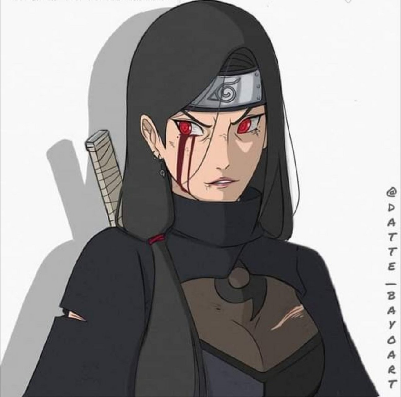 火影忍者# 网友自制宇智波鼬的女儿形象,继承了鼬的风格#火影忍者