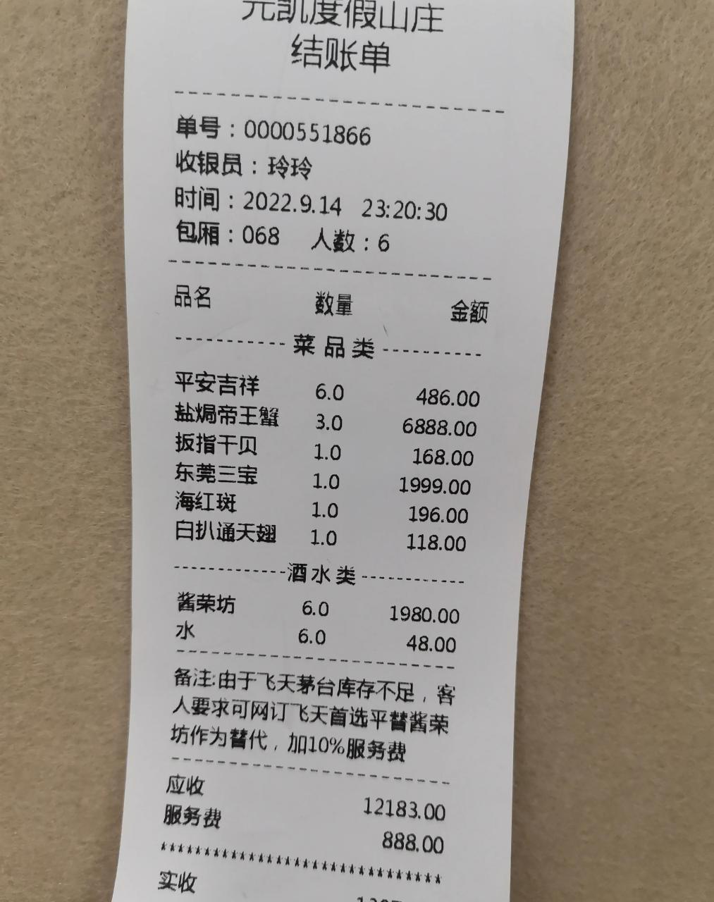 在老公衣服里发现的小票,一顿饭花了几万块,吃的什么?