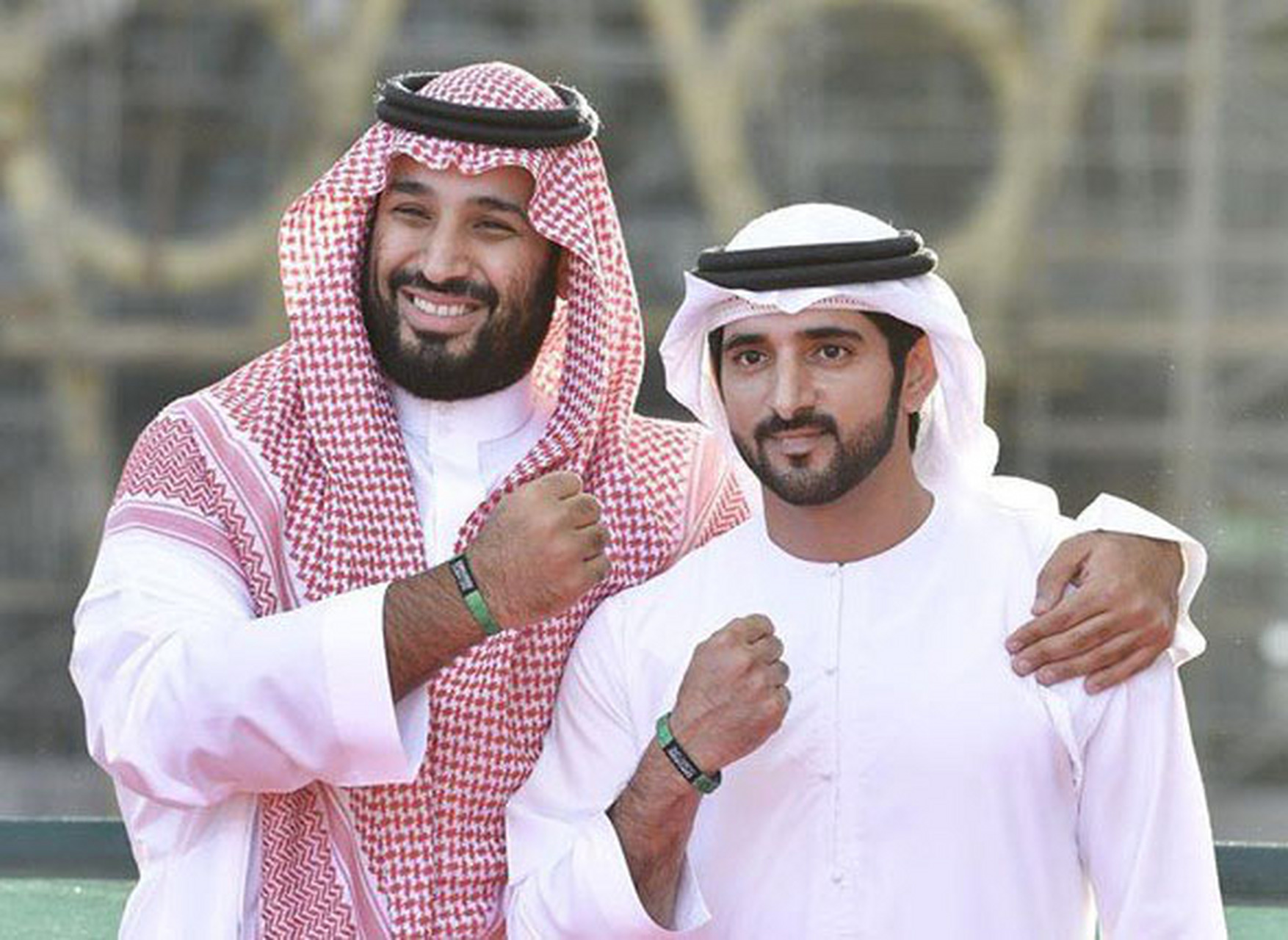 沙特王储和迪拜王储哈曼丹王子在一起.