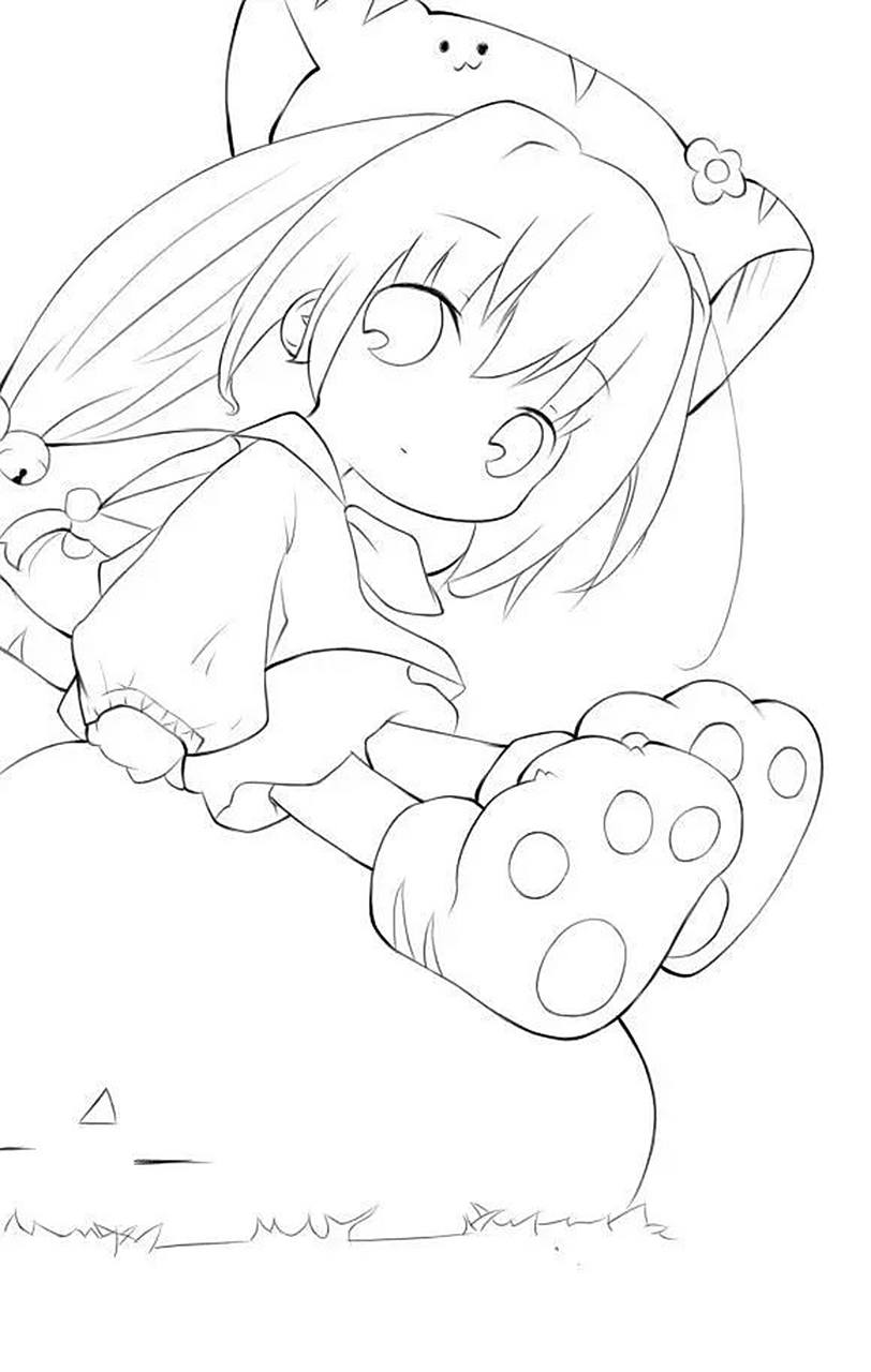 女儿可爱,q版线稿(临摹,描线,运线) 多学习哦~