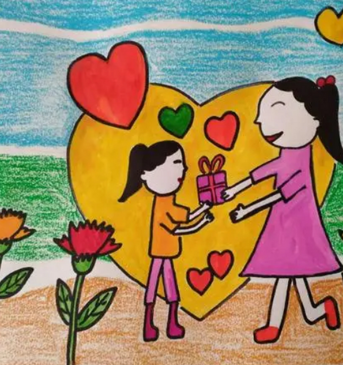 母亲节的画画(母亲节的画画 一等奖)