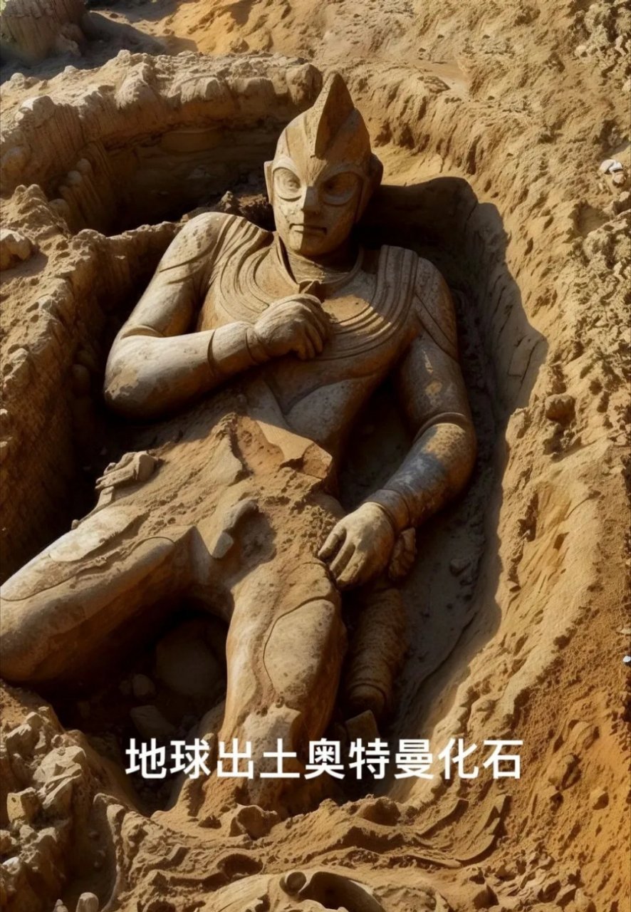 人类从地底下挖掘出的化石,证明奥特曼以前是真实存在的[三哈]