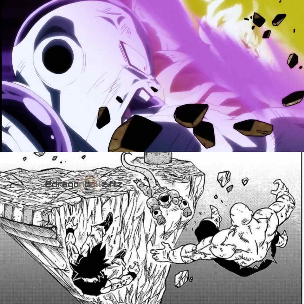 龙珠# 悟空和弗利萨对战吉连,动画对比漫画