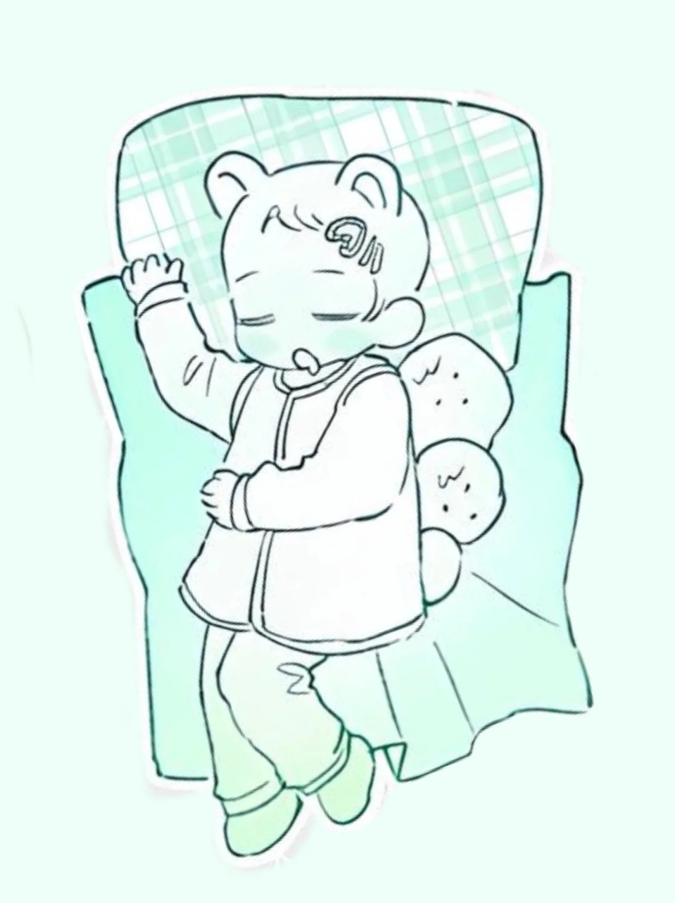 绘画素材|可爱的睡觉宝们～q版单人模板