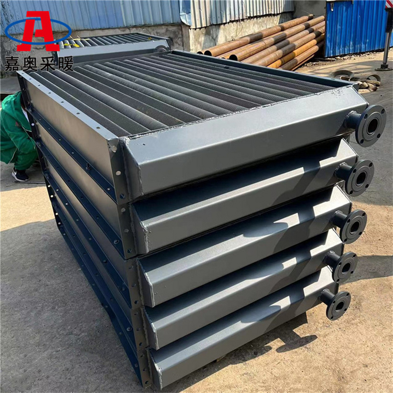 蒸汽翅片管换热器加工 烘干用螺旋钢翅片式散热器,钢制弯管翘片管散热