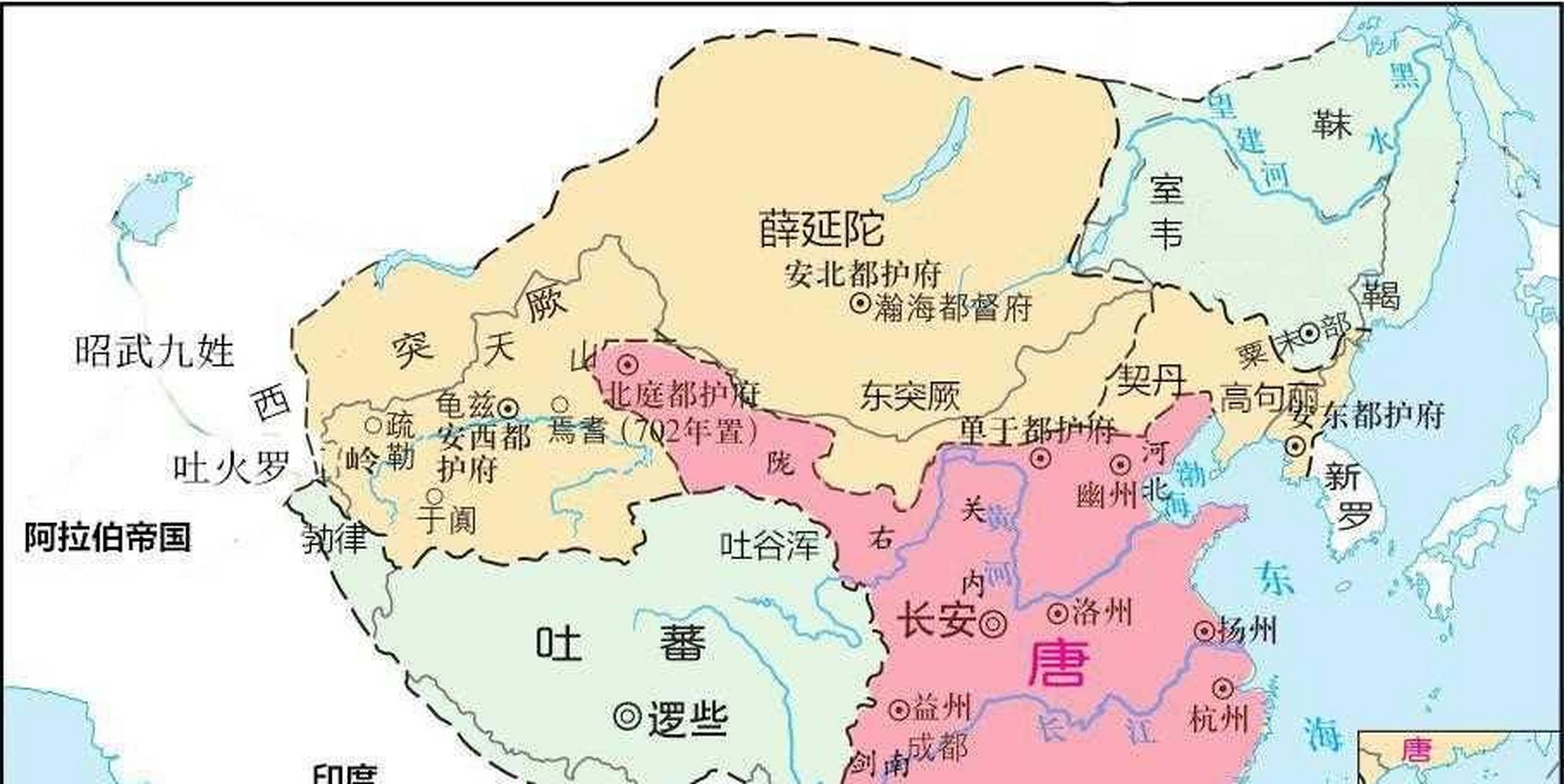 过去,将吐火罗和昭武九姓都划入了唐朝巅峰时期的势力范围,然而唐朝