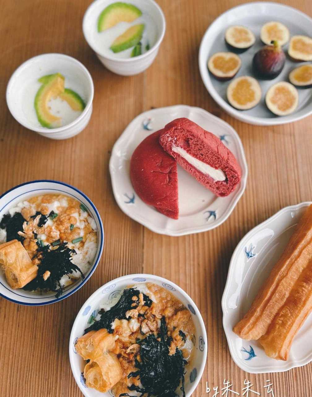 15巴德维脱脂酸奶牛油果 日晒虾仁肉松头水紫菜香葱油条豆花 无铝油条