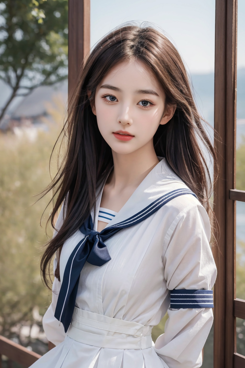 清纯美丽得校园女神,她宛如春日里的一抹嫩绿,散发着青春的清新气息.