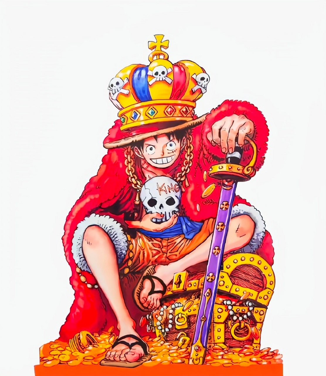 大金链子~大皇冠~手拿骷髅头……有海贼王者气息了