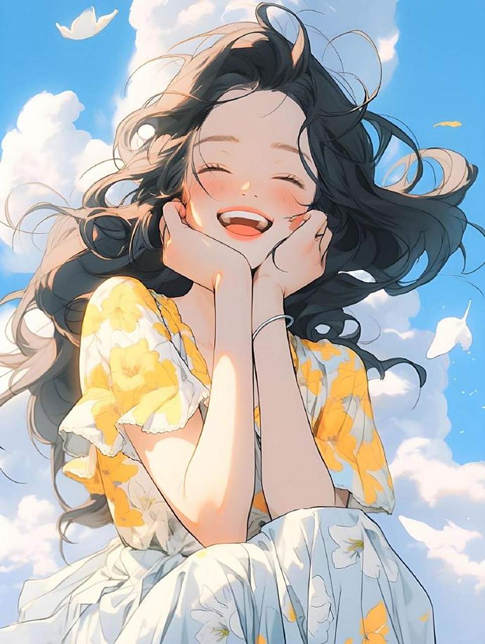 笑容治愈甜美少女头像