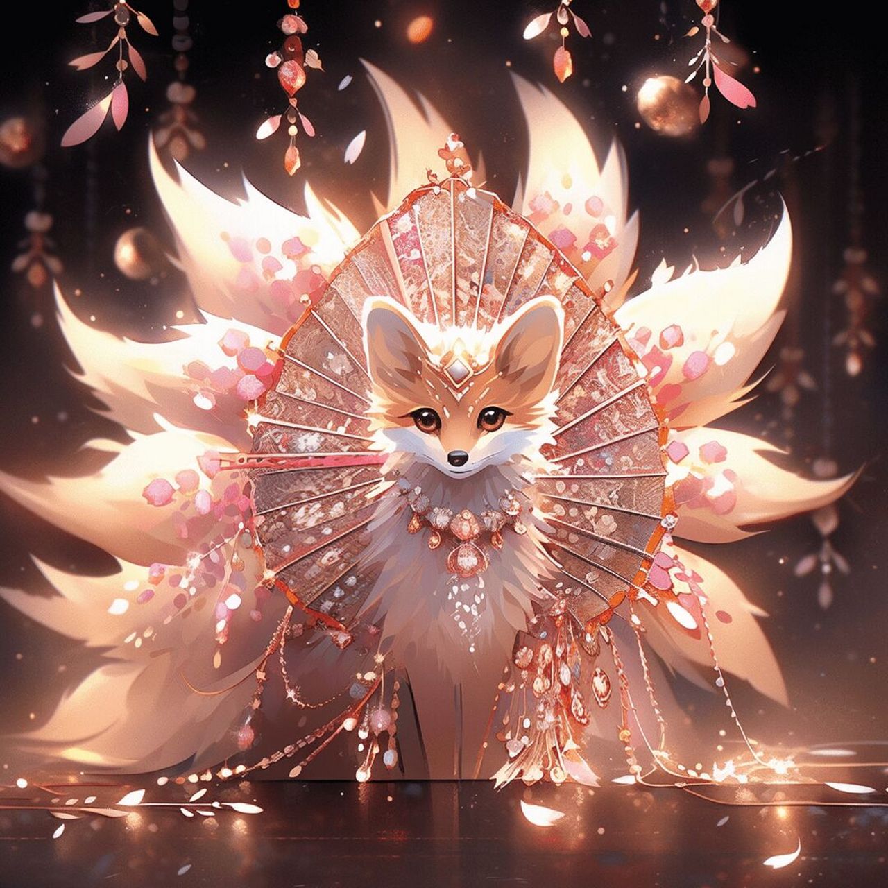 魅惑九尾狐  九尾狐是中国古代神话传说中的神异动物,形象为一只长有